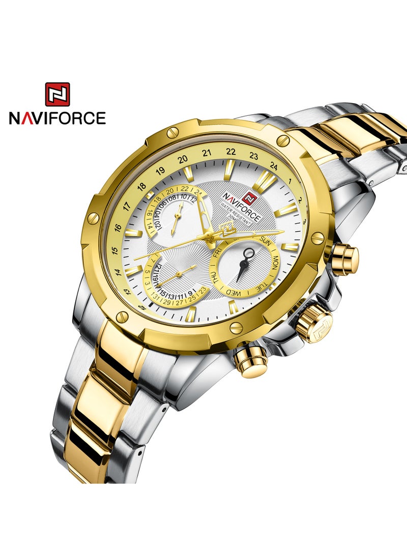 NAVIFORCE - Luxury Analog Wrist Watch for Men with Stainless Steel Strap Water Resistant Multi-Function Timepiece with Day and Date Display - Image 1