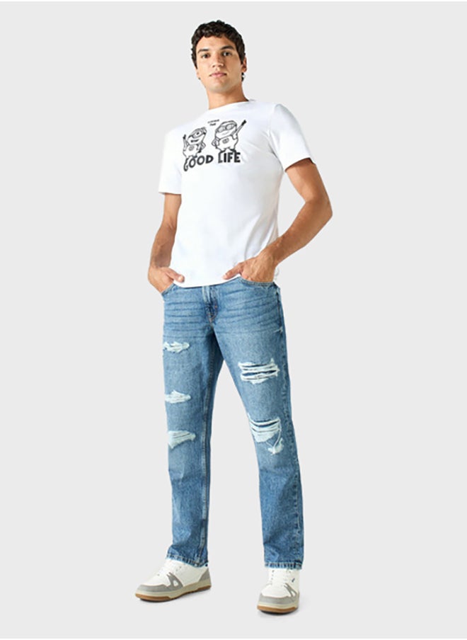 SP Characters Printed Crew Neck T-Shirt  - Image 4