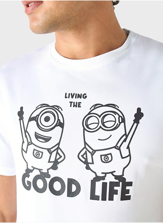 SP Characters Printed Crew Neck T-Shirt  - Image 3