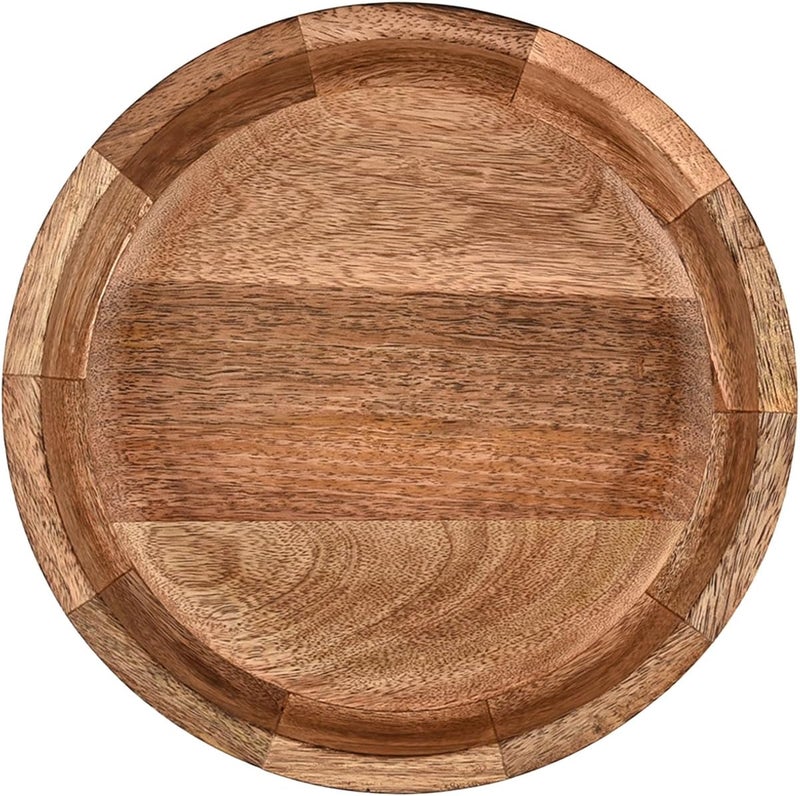 BHAVATU Salad Bowl Mango Wood Round Design Large Salad Bowl HandCarved Fruits or Salads Cereal Corn Flake For Kitchen Dining 10 x 10 x 25 - Image 3