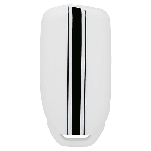 JVCV® Car Key Cover Compatible with Tata Curvv Tiago Tigor Punch Hexa Nexon Zest Bolt Safari Storme Flip Key - Rally Stripe (White Black) - Image 5