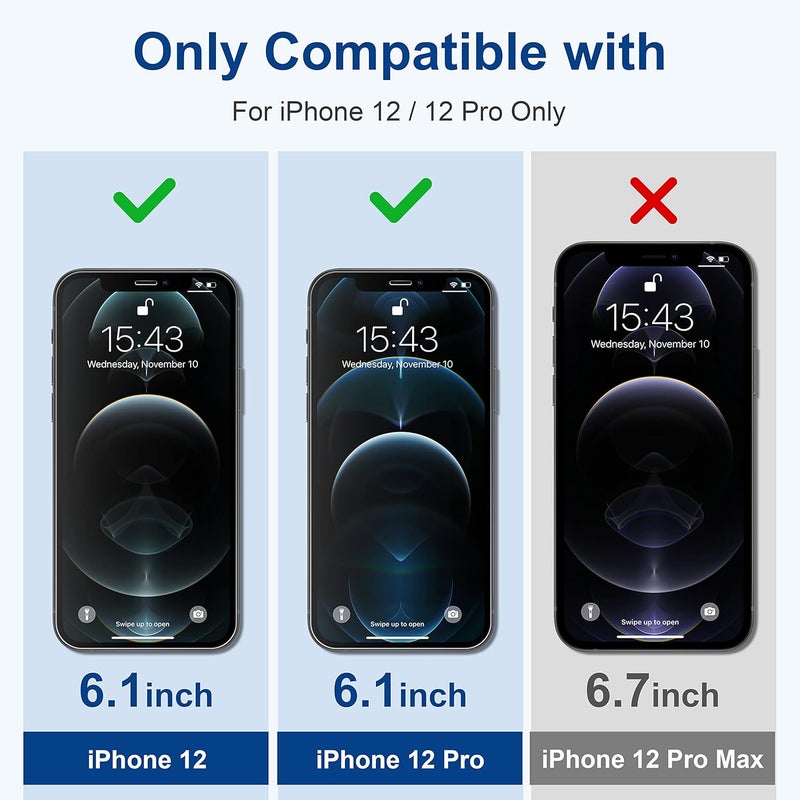 ImpactStrong 3-Pack Shatterproof Tempered Glass Screen Protector for iPhone 12 / iPhone 12 Pro [Easy Installation Frame] [Bubble Free] [9H Hardness] [Full Coverage] Case Friendly, 6.1 Inch - Image 2