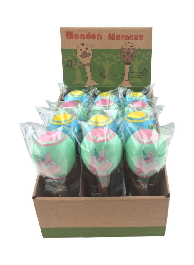 NIBEMINENT Wooden Unicorn Maracas L23242 13cm - Image 3