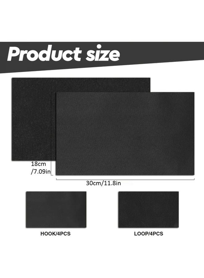 Black Fastening Tape 4pcs Self Adhesive Polyamide Fabric For Sewing Crafts Clothing Shoes DIY Projects - Image 4