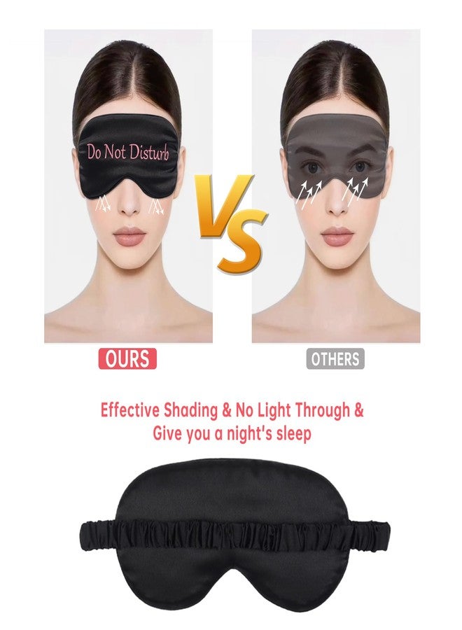 LERSVICVIL 4 Pack Eye Mask for Sleeping Silky Funny Soft Satin Sleep Shade Cover Blindfold with Elastic Strap Travel Nap Blackout for Women Men - Image 3