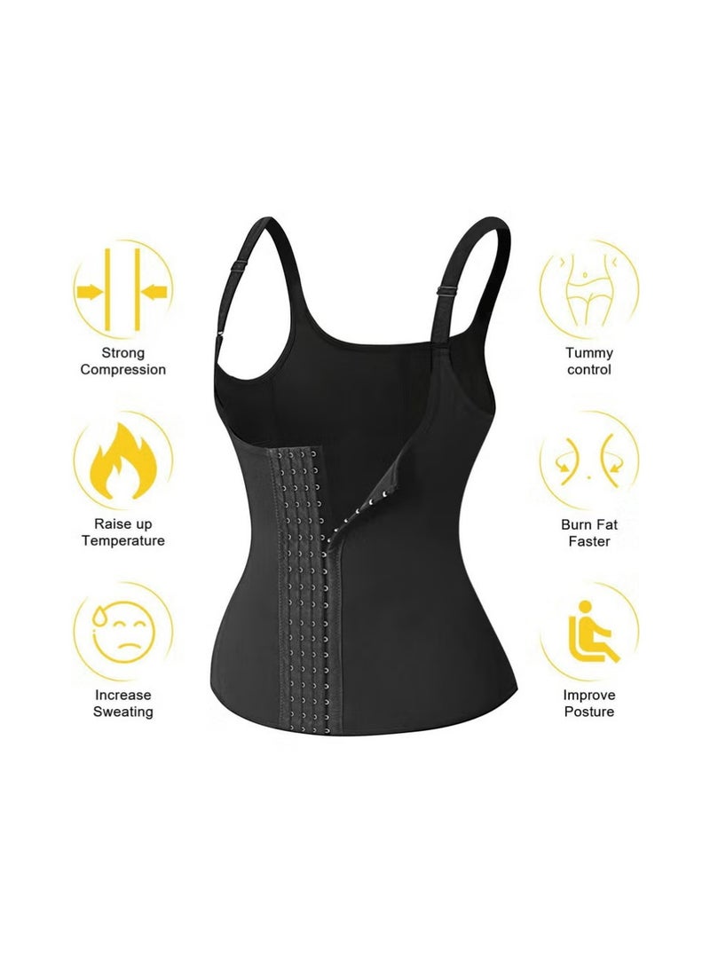 LLASIDO Vest Waist Cincher Trainer Trimmer Girdle Workout Corset Body Shaper-4 Hook Vest Body Shaper L - Image 2