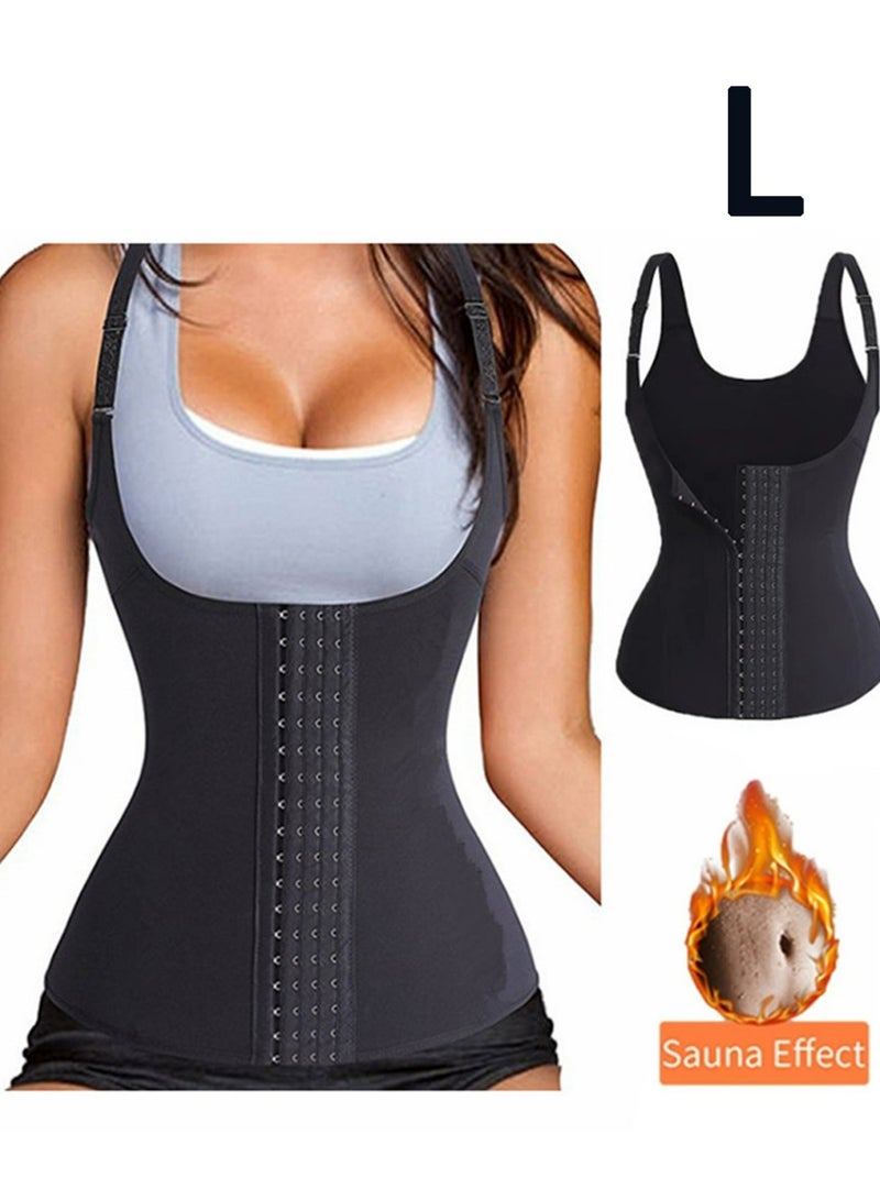 LLASIDO Vest Waist Cincher Trainer Trimmer Girdle Workout Corset Body Shaper-4 Hook Vest Body Shaper L - Image 1