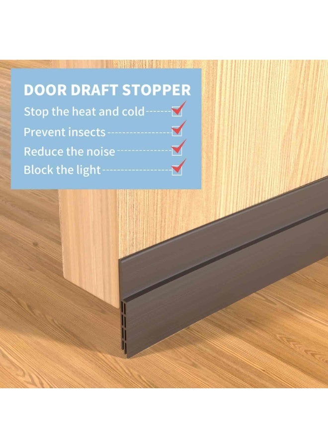 Anmi Door Draft Stopper, 2-pack 100 cm Length Under Door Seal, Door Sweep for Exterior & Interior Doors, Door Bottom Draft Blocker Dust and Noise Insulation - Image 4