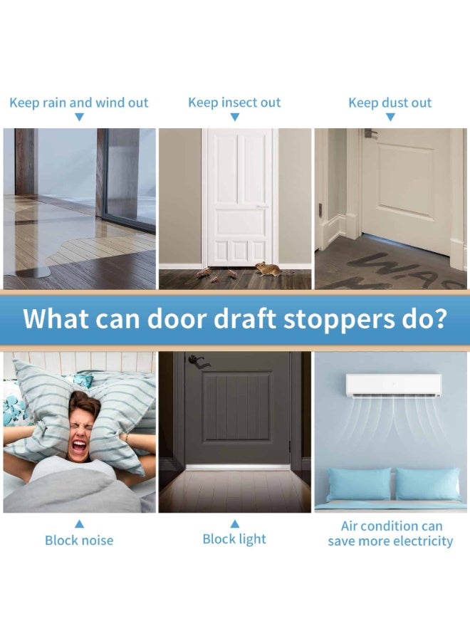Anmi Door Draft Stopper, 2-pack 100 cm Length Under Door Seal, Door Sweep for Exterior & Interior Doors, Door Bottom Draft Blocker Dust and Noise Insulation - Image 5