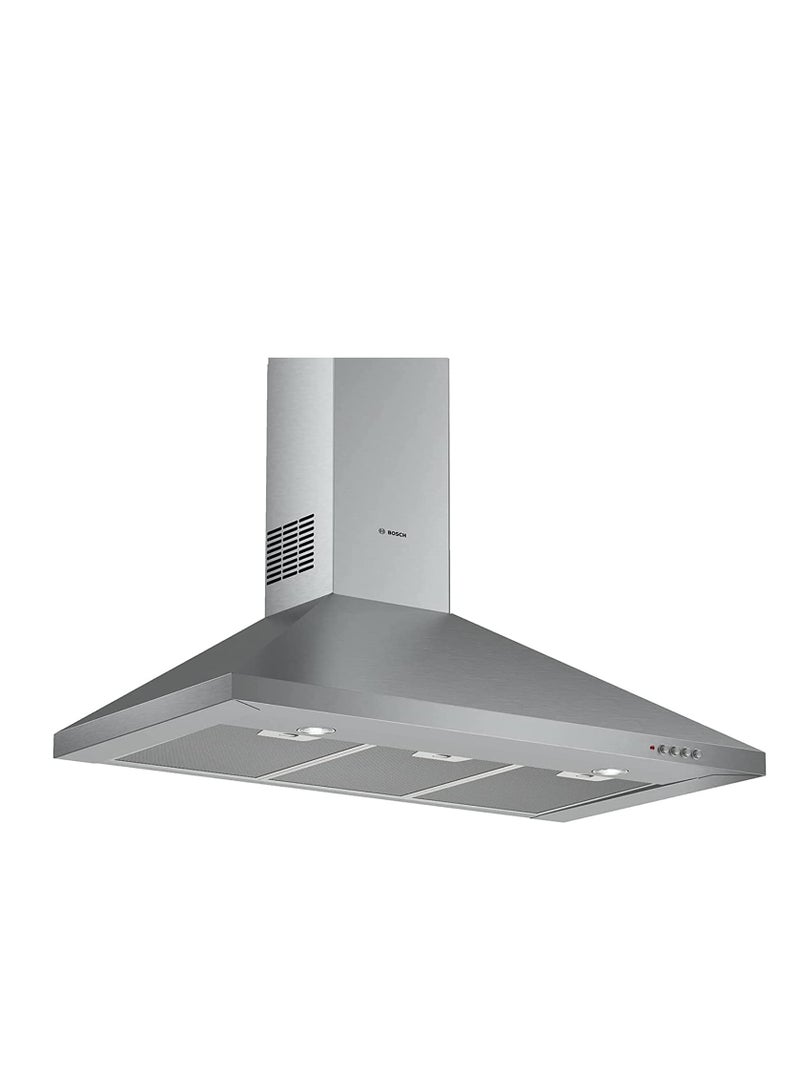BOSCH Stainless steel Chimney Hood, 90 cm wall mounted cooker hood 380 m³/h 3 speeds Series 2 Built-In DWP94CC50T Silver - Image 1