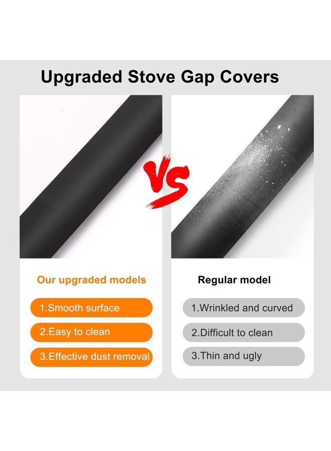 Caxlis 2 Pack Silicone Stove Gap Covers, Heat Resistant Oven Gap Filler Seals Gaps Between Stovetop and Counter, Premium Material, Effectively Stain Resistant, Easy to Clean, Easy to Cut, 25 Inches - Image 3