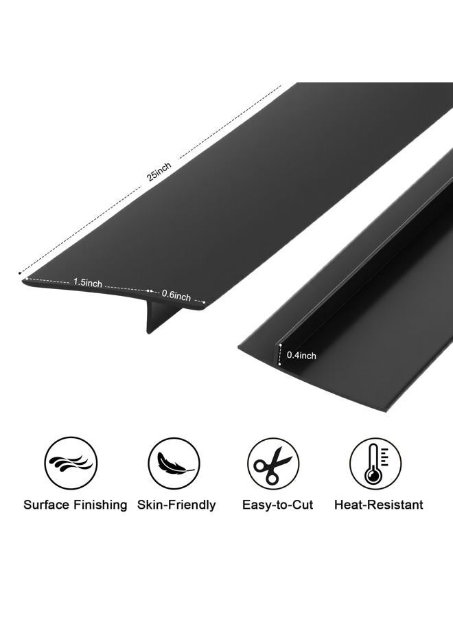 Caxlis 2 Pack Silicone Stove Gap Covers, Heat Resistant Oven Gap Filler Seals Gaps Between Stovetop and Counter, Premium Material, Effectively Stain Resistant, Easy to Clean, Easy to Cut, 25 Inches - Image 2