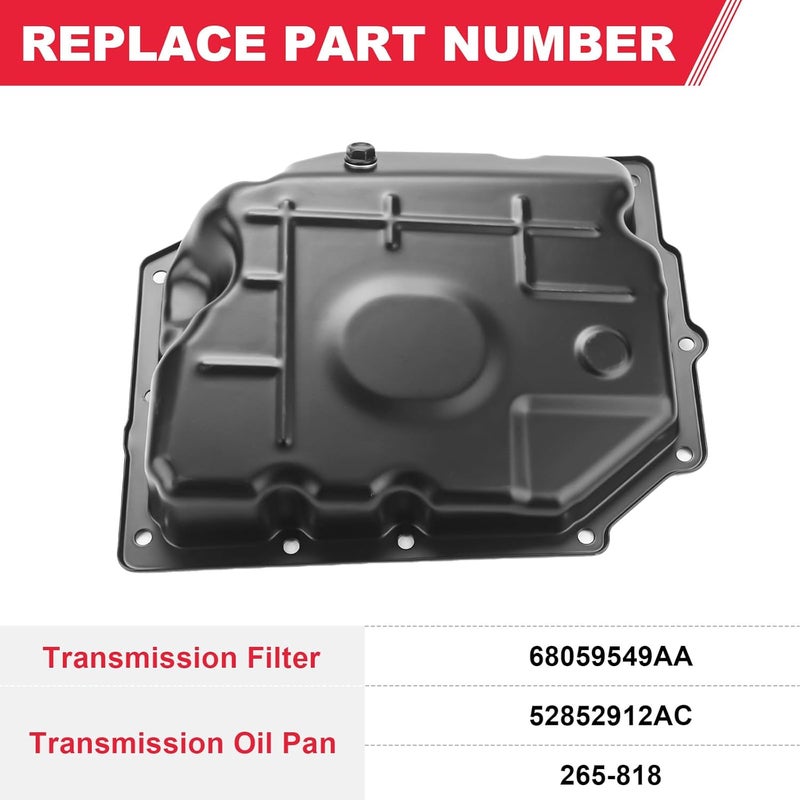 Fitede 265-818 Transmission Oil Pan Kit with Filter and Gasket for Chrysler Dodge Ram - Image 2