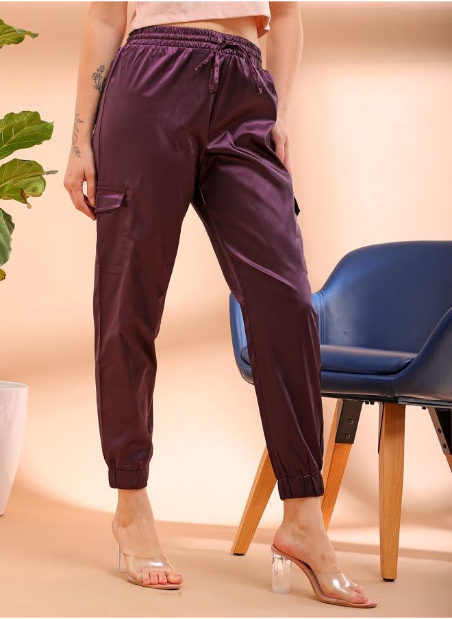 Freehand Women Regular Fit Solid High-Rise Cargo Joggers  - Image 4