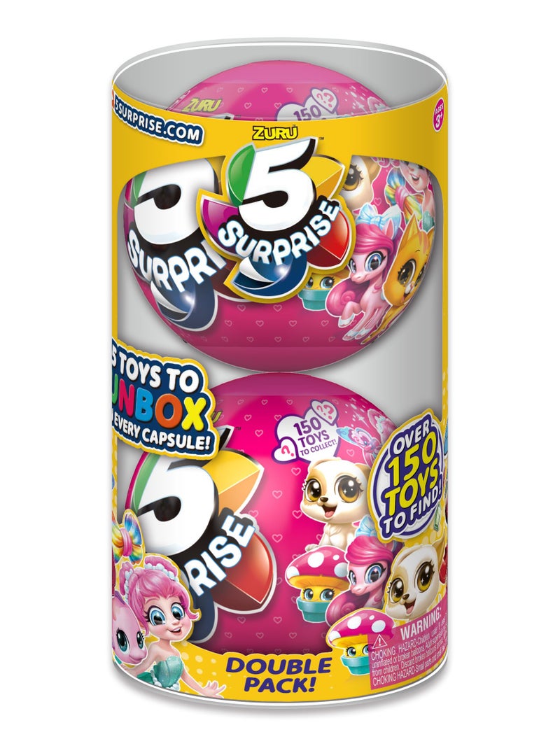 5 Surprise Pink Mystery Capsule Collectible Toy (Wave 2) Pack) By Zuru, Multicolor (7708) - Image 1