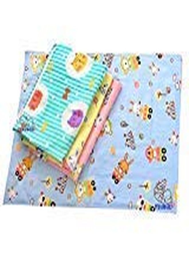 Peubud Pure Cotton Sheets for Babies (Multicolour) -Pack of 2 (584.0mm L X 457.0mm W) - Image 1