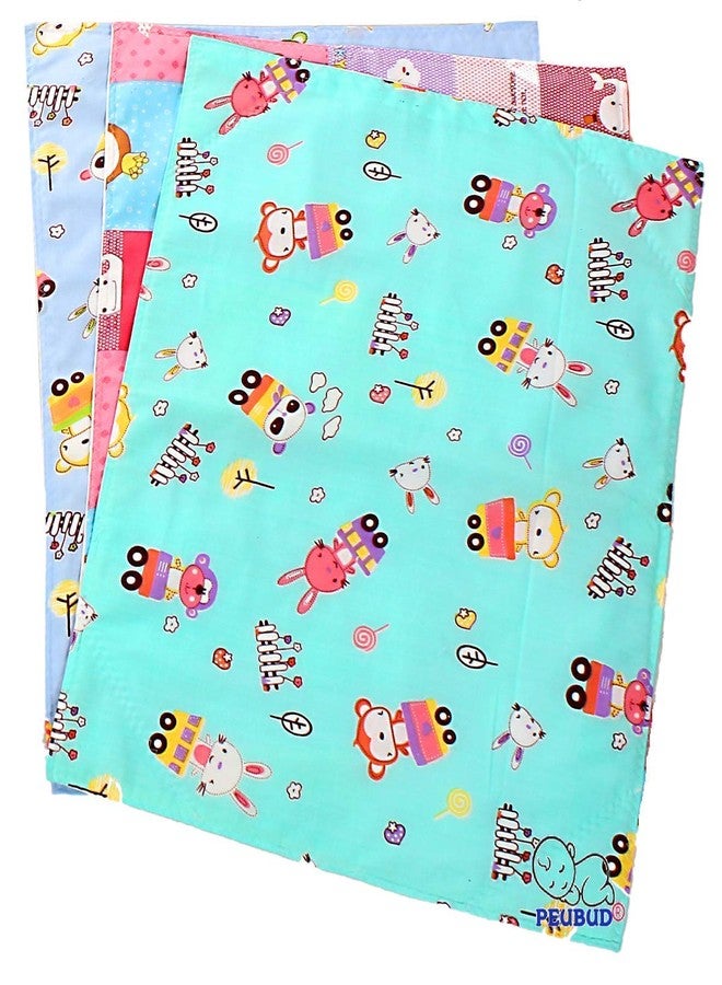 Peubud Pure Cotton Sheets for Babies (Multicolour) -Pack of 2 (584.0mm L X 457.0mm W) - Image 3