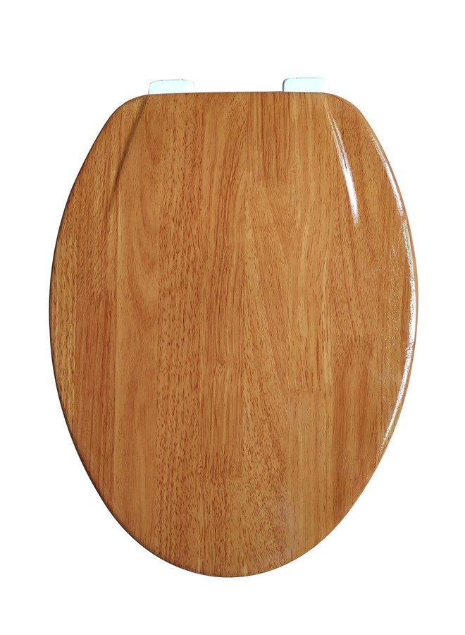 J&V Textiles Elongated Toilet Seat With Easy Clean & Change Hinge (Wooden) - Image 2
