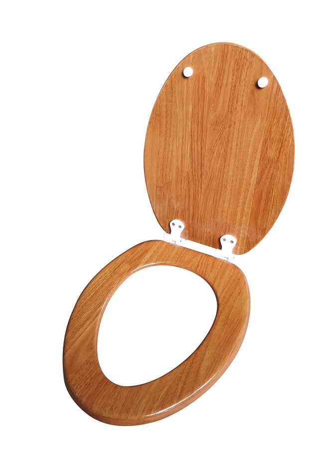 J&V Textiles Elongated Toilet Seat With Easy Clean & Change Hinge (Wooden) - Image 4