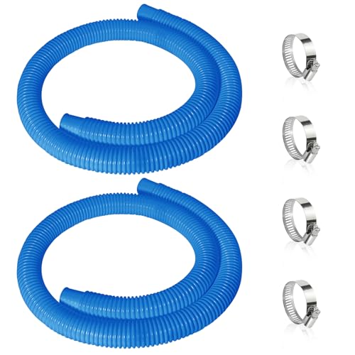 Picatu 2 Pcs 1.25" Pool Hose, 59" Long Accessory Pool Pump Replacement Hoses, Compatible with All Above Ground Pool Filter Pumps that Use 1 1/4 Diameter Hoses - Image 1