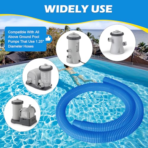 Picatu 2 Pcs 1.25" Pool Hose, 59" Long Accessory Pool Pump Replacement Hoses, Compatible with All Above Ground Pool Filter Pumps that Use 1 1/4 Diameter Hoses - Image 4