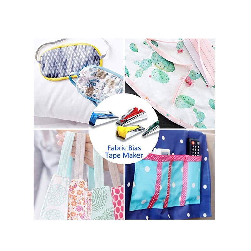 SOLARAE Bias Tape Maker, Bias Binding Maker Set with 4 Sizes (6mm/12mm/18mm/25mm) for Sewing and Quilting Bias Tape, Fabric Bias Tape Maker Tool Sewing Machine Accessories - Image 5