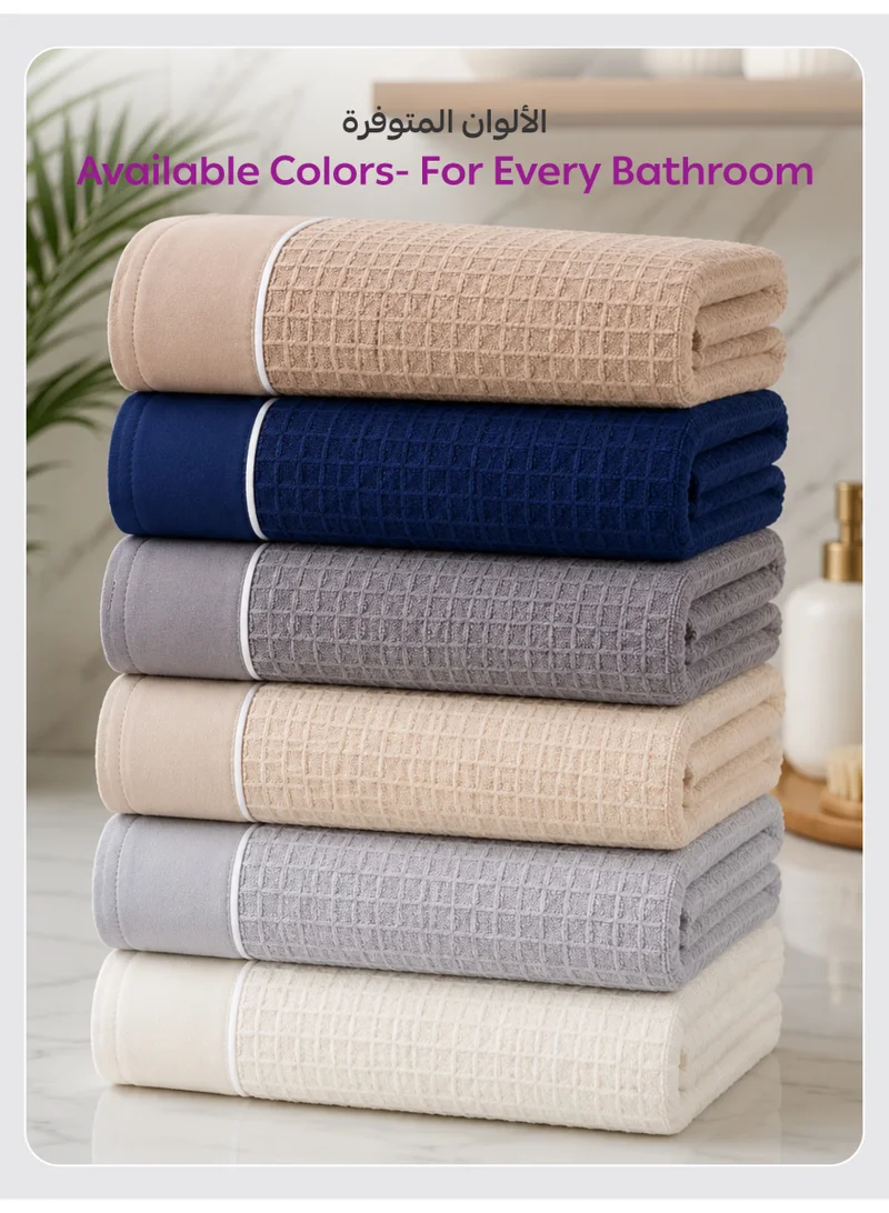 Donetella BATH TOWEL - 1Pcs (70x140cm) Bath Towel (1 Piece, 70x140 cm) – Microfiber 310 GSM Waffle Weave Ultra Soft Highly Absorbent Quick Dry Bathroom Towel for Home, Gym, Spa & Travel  | Best Price UAE