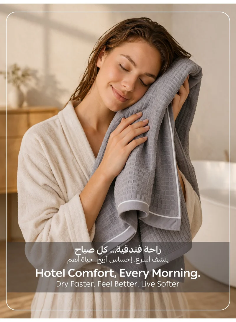 Donetella BATH TOWEL - 1Pcs (70x140cm) Bath Towel (1 Piece, 70x140 cm) – Microfiber 310 GSM Waffle Weave Ultra Soft Highly Absorbent Quick Dry Bathroom Towel for Home, Gym, Spa & Travel  | Best Price UAE
