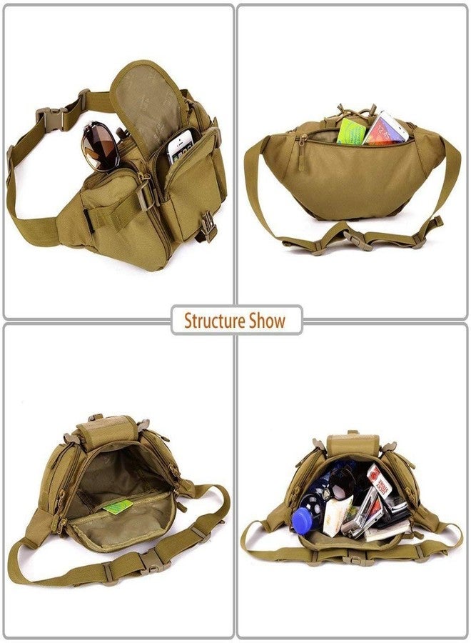 Surfexa Outdoor Unisex Waist Bag Tactical Military Waist Pack Chest Bag Pouch,37 X 3 X 16 cm, Brown - Image 2