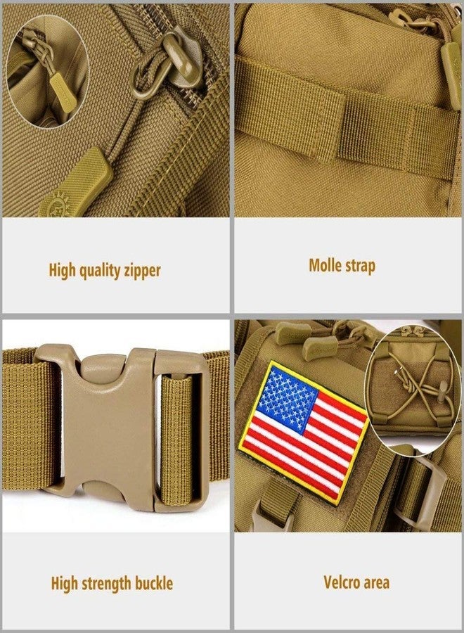 Surfexa Outdoor Unisex Waist Bag Tactical Military Waist Pack Chest Bag Pouch,37 X 3 X 16 cm, Brown - Image 4