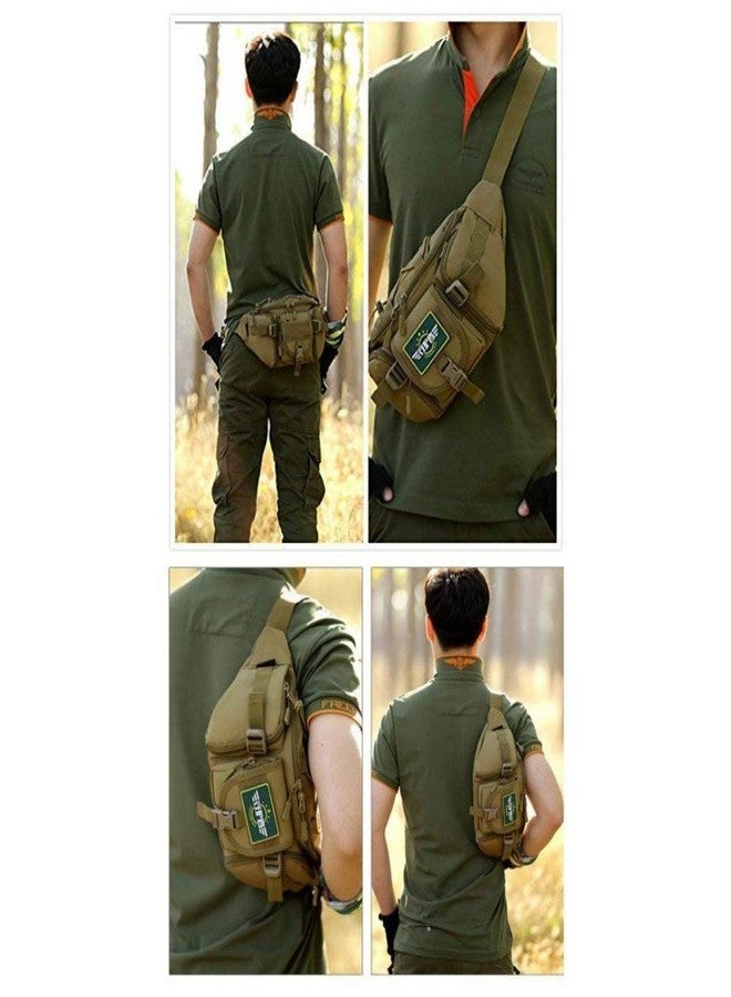 Surfexa Outdoor Unisex Waist Bag Tactical Military Waist Pack Chest Bag Pouch,37 X 3 X 16 cm, Brown - Image 3