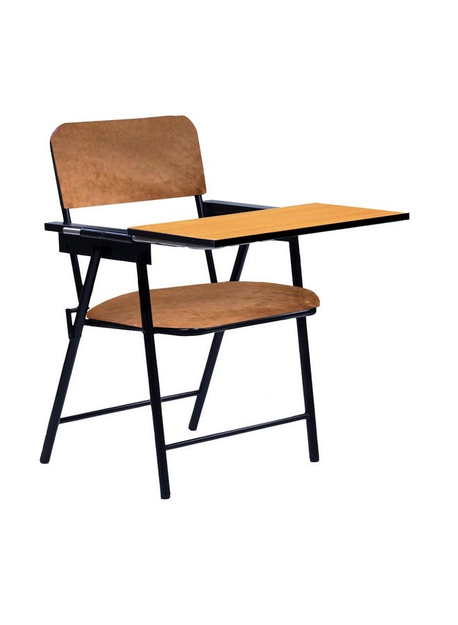 Spacecrafts Spacecrafts Folding Cushion Study Chair | Space Saving | Desk Chair | Powder Coated With Cushion | Brown (With Writing Pad) - Mild Steel  - Image 1