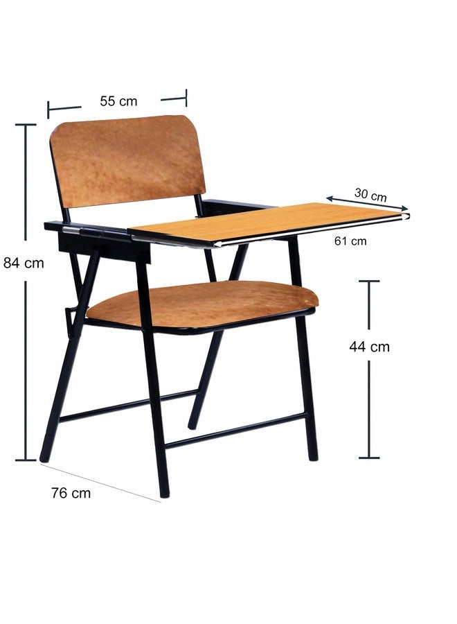 Spacecrafts Spacecrafts Folding Cushion Study Chair | Space Saving | Desk Chair | Powder Coated With Cushion | Brown (With Writing Pad) - Mild Steel  - Image 2