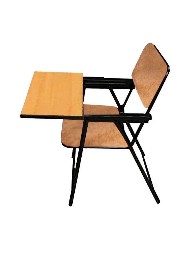Spacecrafts Spacecrafts Folding Cushion Study Chair | Space Saving | Desk Chair | Powder Coated With Cushion | Brown (With Writing Pad) - Mild Steel  - Image 3