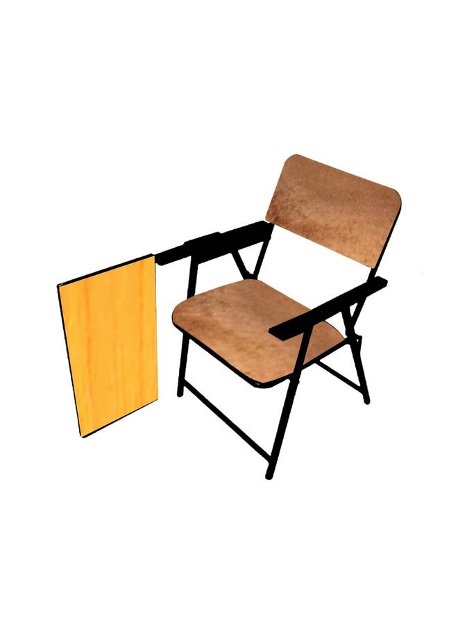 Spacecrafts Spacecrafts Folding Cushion Study Chair | Space Saving | Desk Chair | Powder Coated With Cushion | Brown (With Writing Pad) - Mild Steel  - Image 5