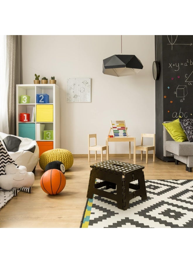 Utopia Home Folding Step Stool - (Pack of 2) Foot Stool with 9 Inch Height - Holds Up to 300 lbs - Lightweight Plastic Foldable Step Stool for Kitchen, Bathroom & Living Room (Black) - Image 3