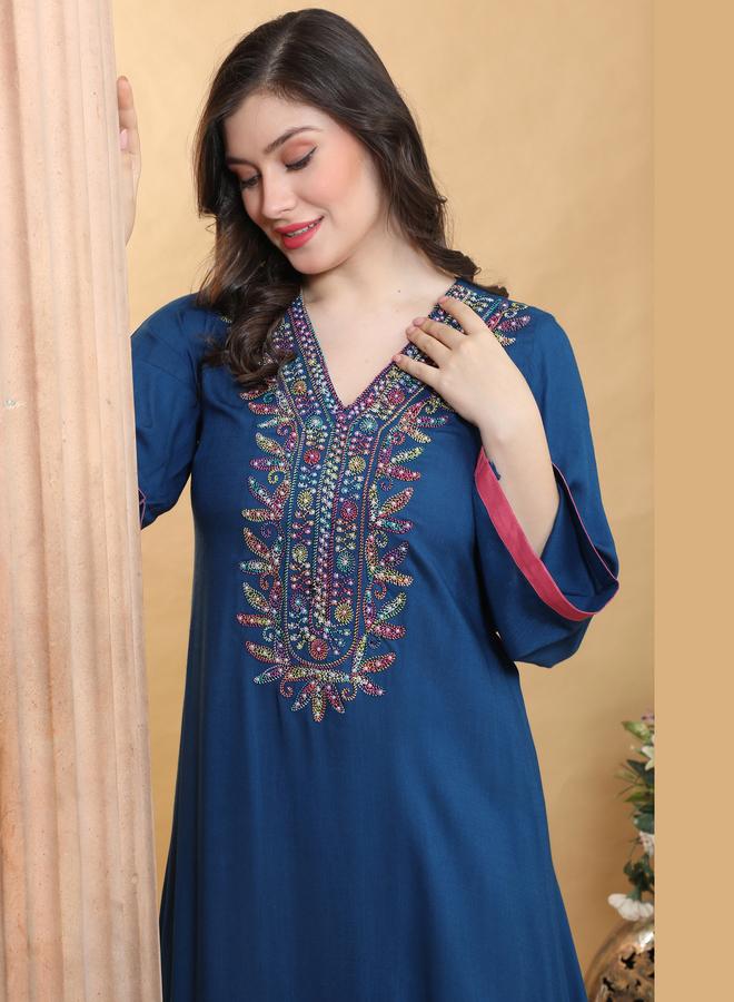 Maxim Creation Multi Dori-Embroidery Rayon Jalabiya - Image 4