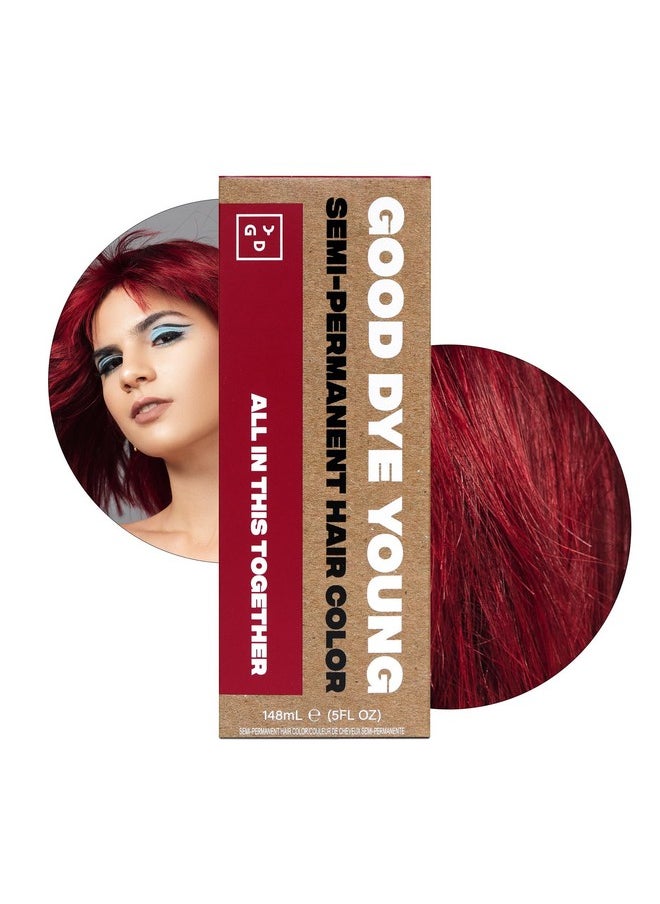 Good Dye Young Good Dye Young Semi-Permanent Hair Color, Vegan and Cruelty-Free Red Hair Dye, Last up to 24 Washes, Non-Damaging Conditioning Hair Color (5FL OZ, All in This Together)  - Image 1