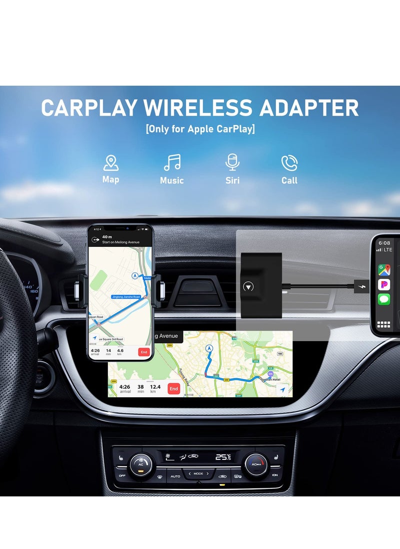CarPlay Wireless Adapter for Factory Wired CarPlay 2023 Upgrade Plug & Play Wireless CarPlay Dongle Converts Wired to Wireless Fast and Easy Use Compatible with Cars from 2015 & iPhone iOS 10+