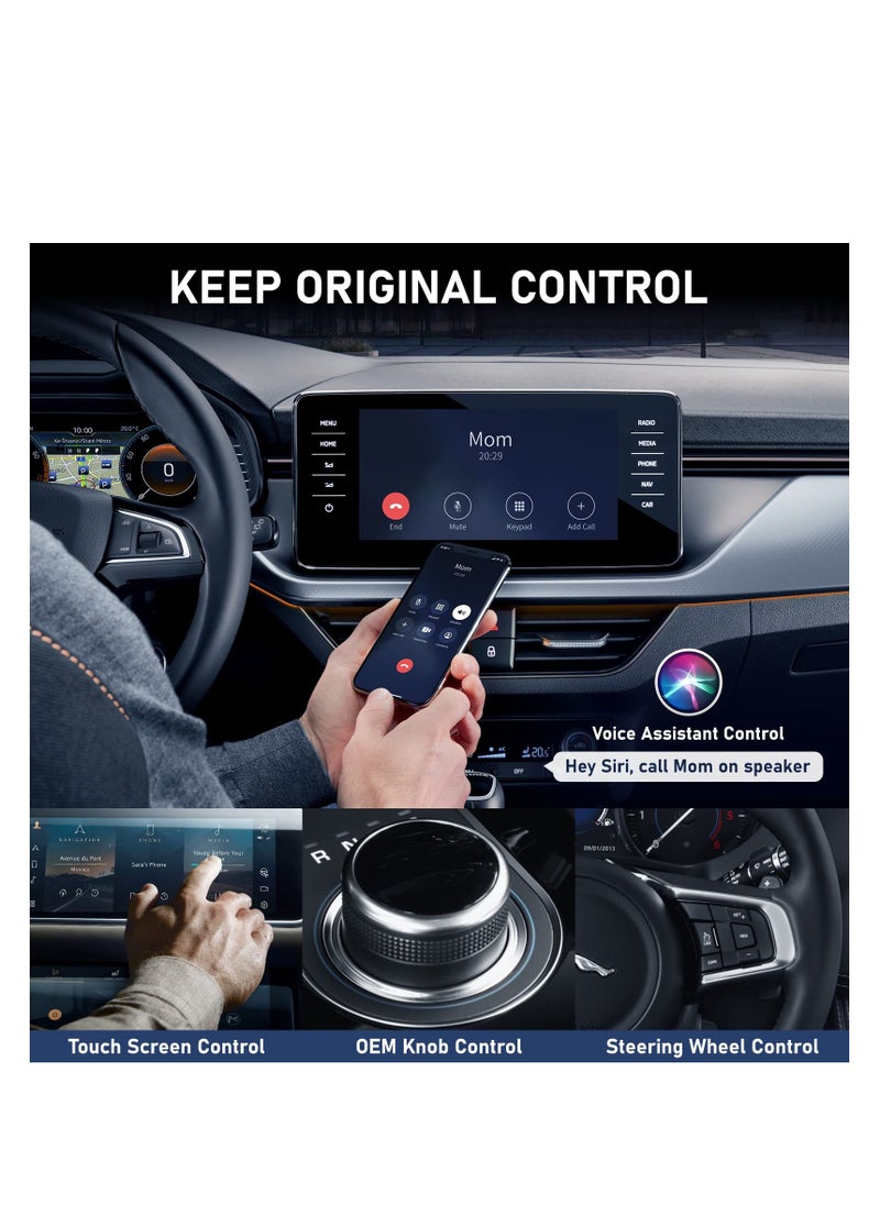 CarPlay Wireless Adapter for Factory Wired CarPlay 2023 Upgrade Plug & Play Wireless CarPlay Dongle Converts Wired to Wireless Fast and Easy Use Compatible with Cars from 2015 & iPhone iOS 10+