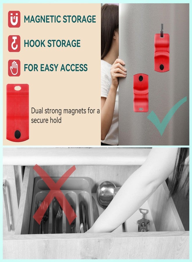 Dreyoo 2 Pack Canning Jar Opener with Magnets, Mason Jar Opener Canning Tool, Canning Jar Opener for Releases Aluminum Vacuum Seal on all Wide Mouth and Regular Mouth(Red) - Image 3