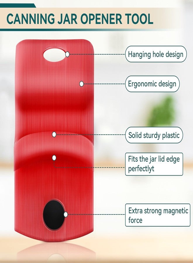 Dreyoo 2 Pack Canning Jar Opener with Magnets, Mason Jar Opener Canning Tool, Canning Jar Opener for Releases Aluminum Vacuum Seal on all Wide Mouth and Regular Mouth(Red) - Image 5