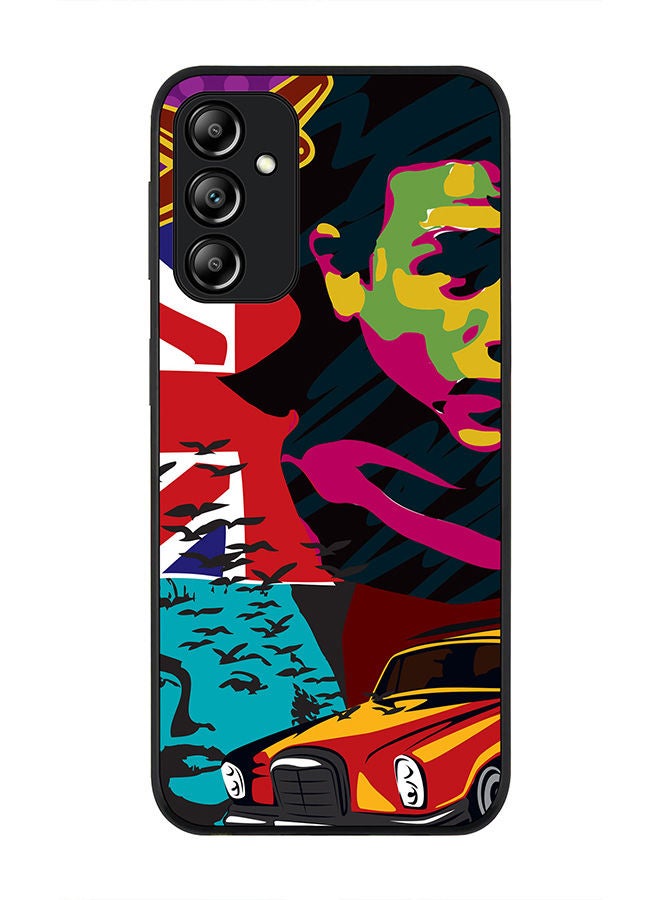 Stylizedd Rugged Black edge case for Samsung Galaxy A24 4G Slim fit Soft Case Flexible Rubber Edges Anti Drop TPU Gel Thin Cover - Retro Spy - Image 1