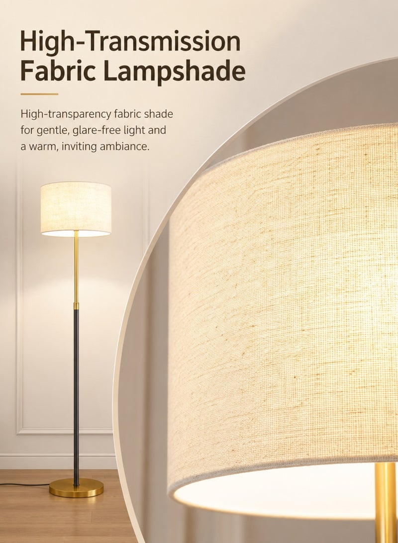 FUOE Modern gold and black floor lamp, with remote and app control, stepless dimming and color temperature adjustment, 12W LED light, marble base, 160×38 cm, suitable for living rooms, bedrooms, and offices. - Image 5