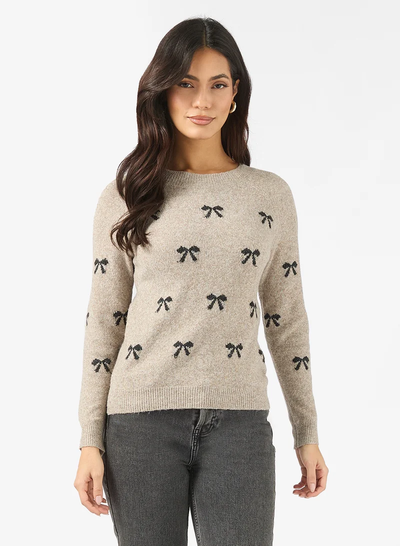 Vmdoffy Intarsia Ls O-Nck Pullov Ga Noos