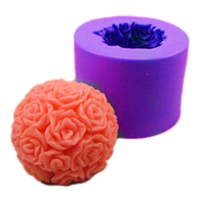 Ball Rose Silicone Candle Molds Flower Silicone Mold for Candle Making Soap Cake Craft Molds DIY