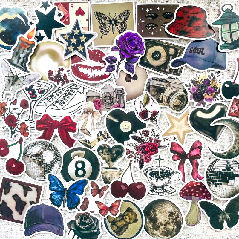 PIGBIT 50PCS Downtown Girl Y2K Aesthetic Stickers â€“ Waterproof Vinyl Scrapbook Decals for Laptop, Phone Case, Journal, Mirror, Skateboard, Wall Decor - Image 1