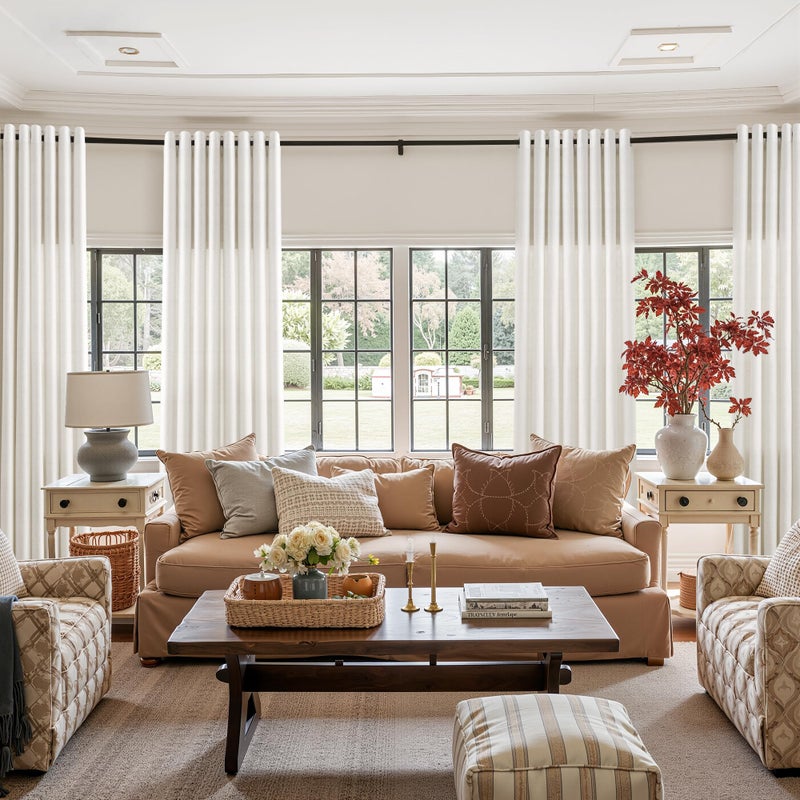 Jowels Natural Cream Linen Curtains 84 Inch Length 2 Panels for Living Room Bedroom, Light Filtering Sheer Curtains 84 Inches, Modern Farmhouse Grommet Semi Sheer Soft Privacy Drapes - Image 3