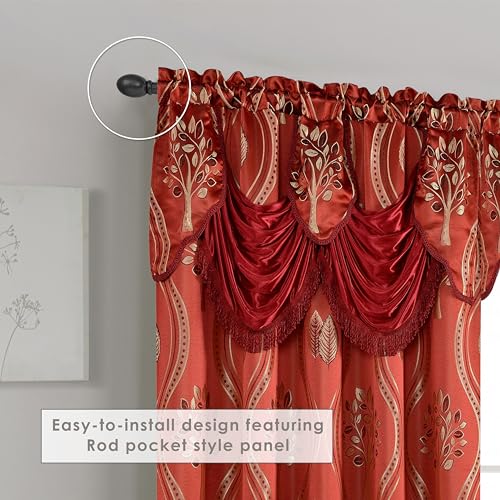 Elegant Comfort Luxurious Beautiful Curtain Panel Set with Attached Valance and Backing 54" X 84 inch (Set of 2), Burgundy - Image 5