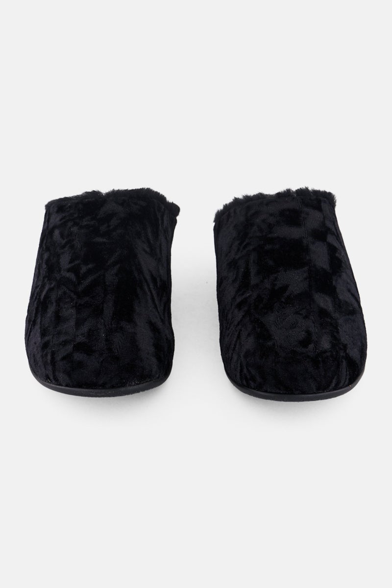 FitFlop أحذية كلوجز نسائية من فايبر كريسي المخملي المزيف، باللون الأسود - Image 2